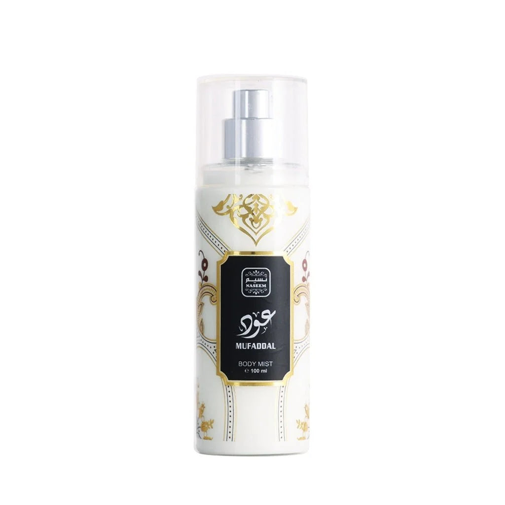 oud mufaddal non alcoholic body & hair mist 100 ml - by naseem