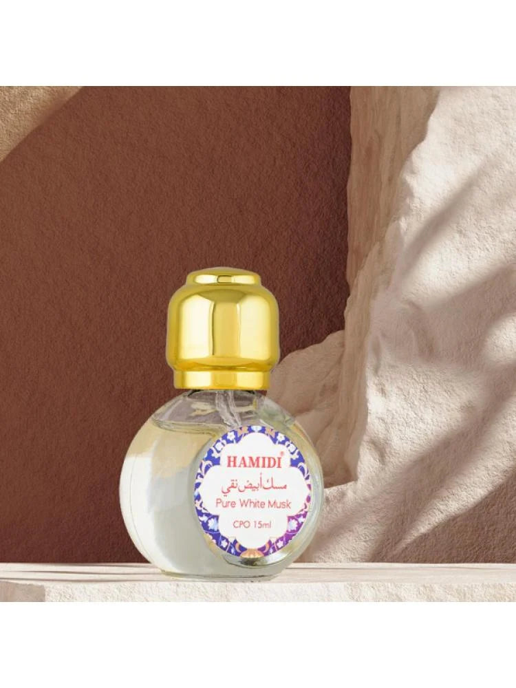 عطر المسك الابيض النقي الزيتي المركز للجنسين من حامدي – 15 مل