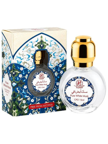 عطر المسك الابيض النقي الزيتي المركز للجنسين من حامدي – 15 مل