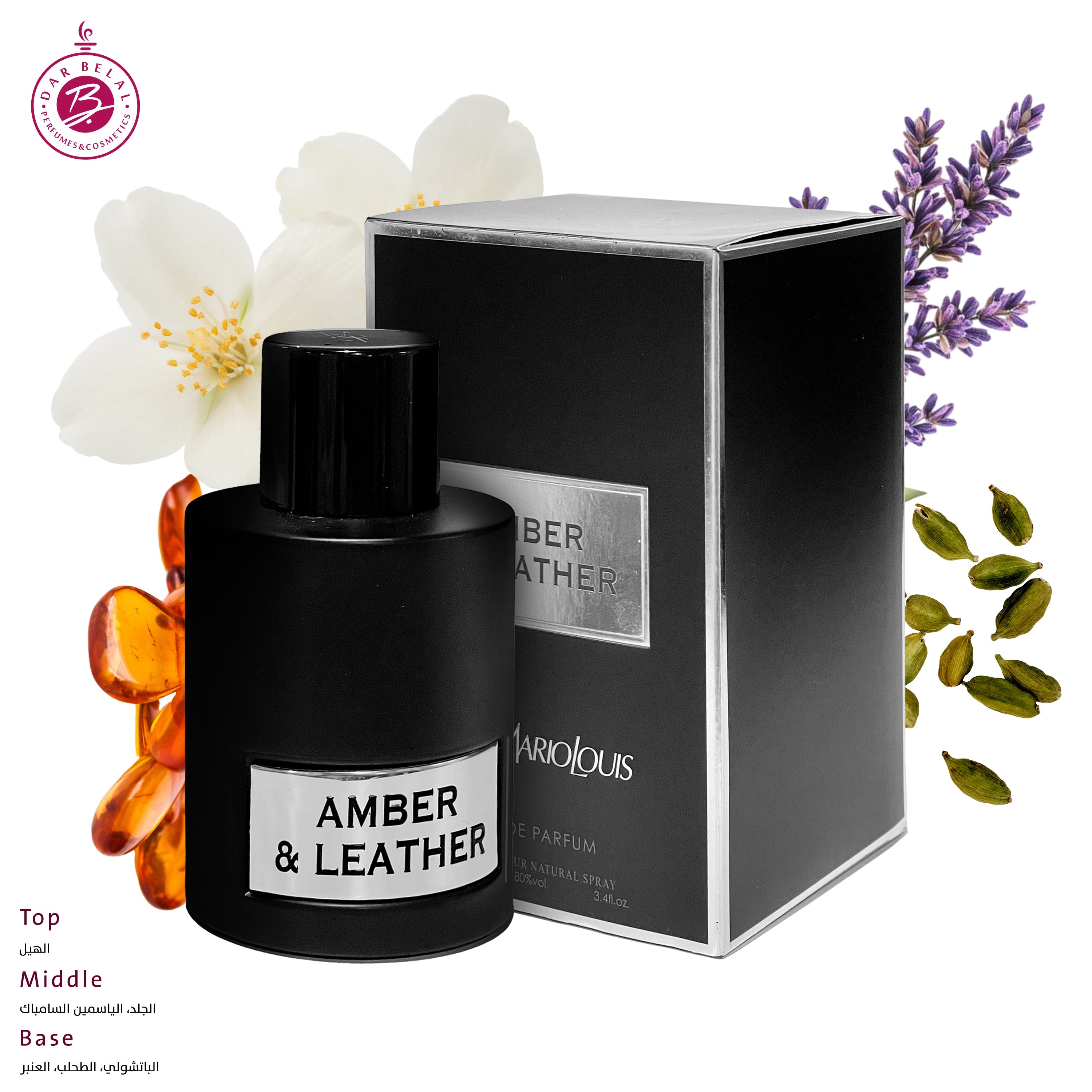 AMBER & LEATHER Perfume  100 ML - AMBER COLLECTION By SAINT MARIO LOUIS