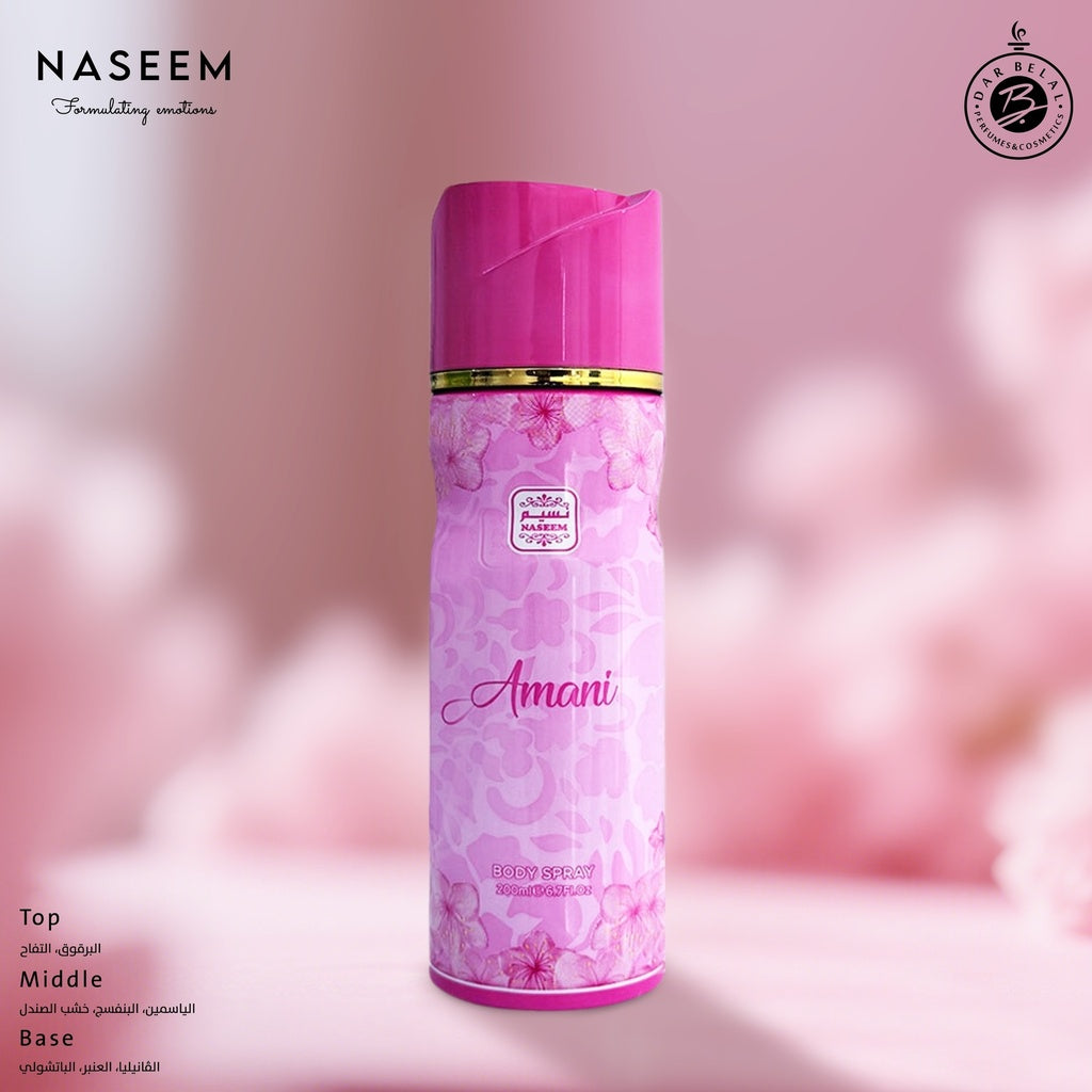 AMANI Non Alcoholic Perfumed Body & Hair Spray  200 ML -  By Naseem