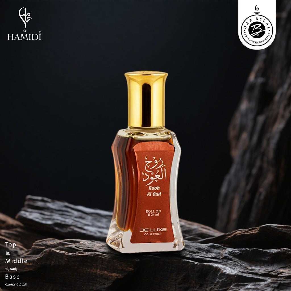 Rooh Al Oud Oil Fragrance Roll On  24 ML - Deluxe Collection By Hamidi