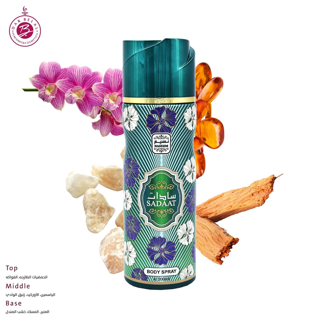 Sadaat Non Alcoholic Perfumed Body & Hair Spray  200 ML -  By Naseem