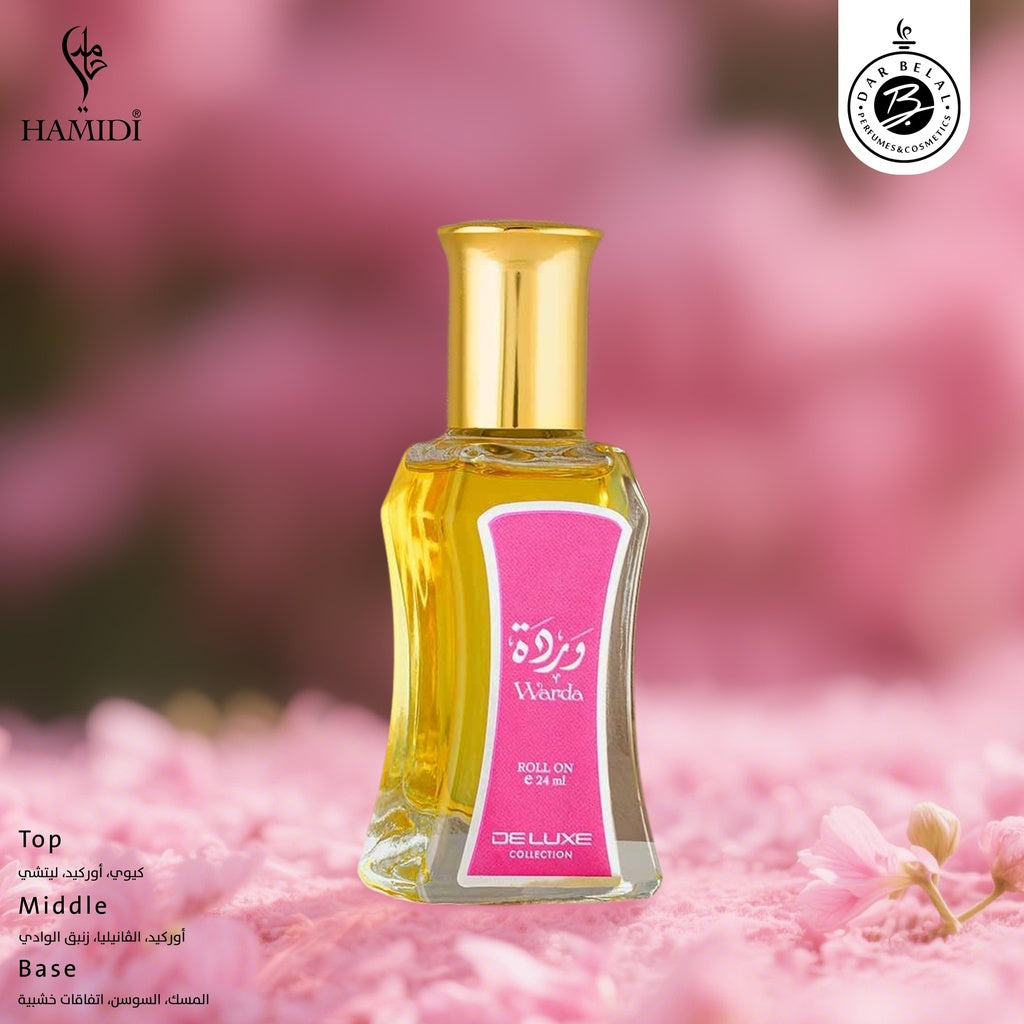 Warda Oil Fragrance Roll On  24 ML - Deluxe Collection By Hamidi