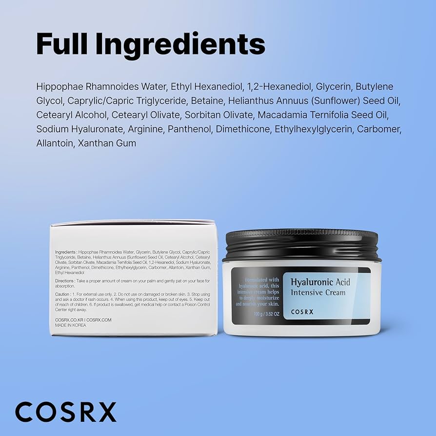 COSRX
كريم الترطيب المكثف بحمض الهيالورونيك من كوزركس 100 جم COSRX Hyaluronic Acid Intensive Cream