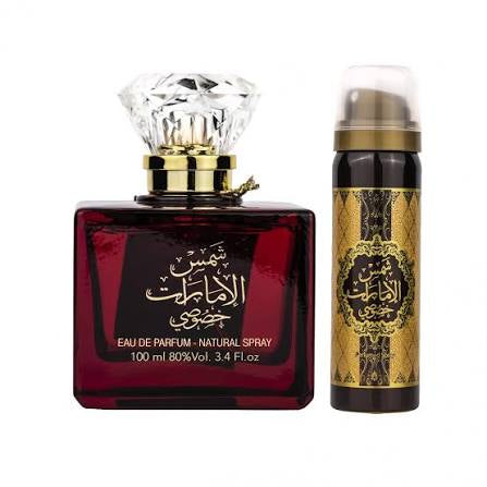 عطر ارض الزعفران شمس الامارات خصوصي او دي بارفان 100 مل + مزيل العرق