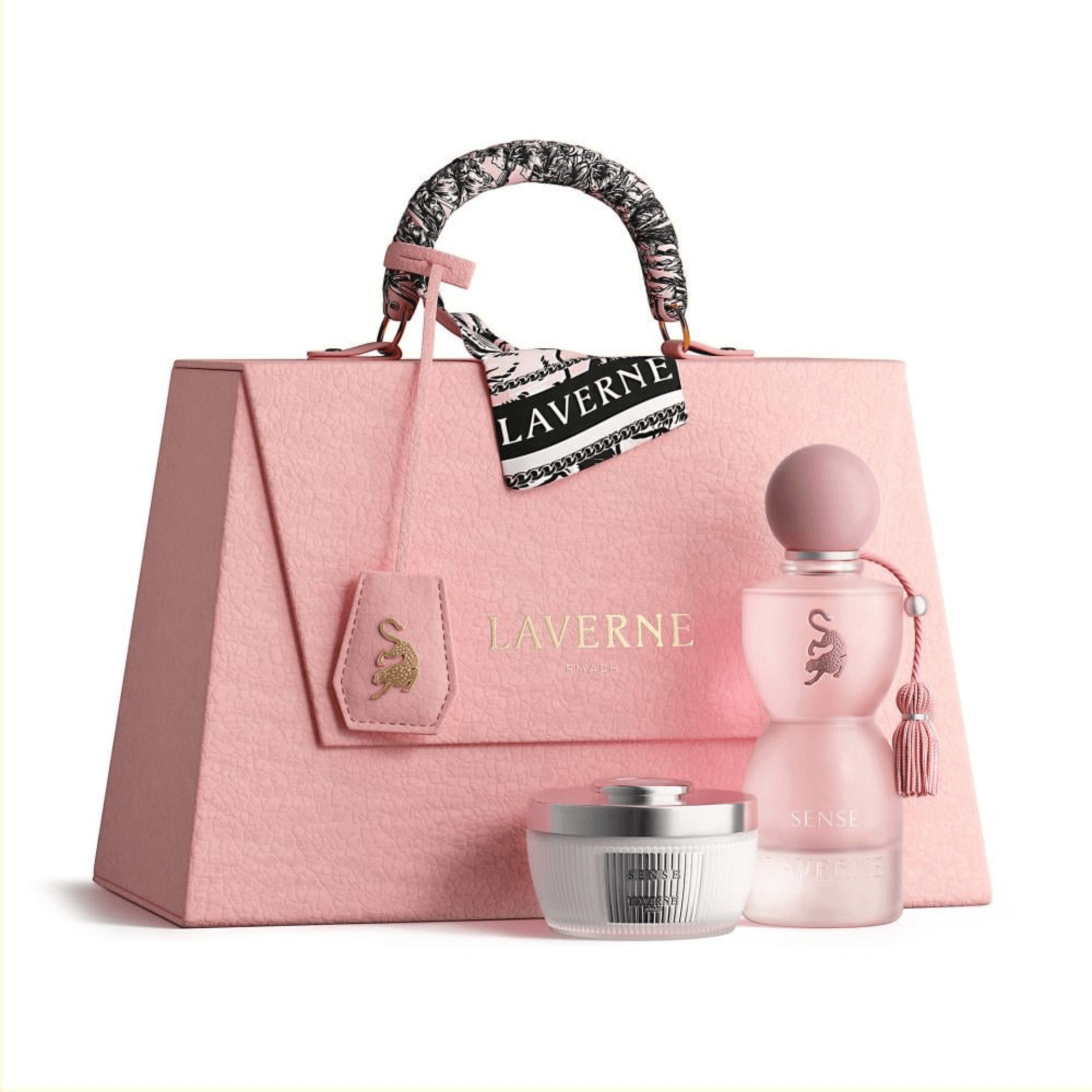 مجموعة سينس من لافيرن – اختيار جورجينا | عطر + شنطة + باودر Sense Collection – LAVERNE Perfume – To Be Different
