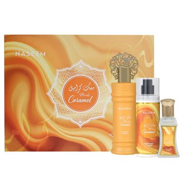 MUSK CARAMEL  Non Alcoholic Gift Set  3 PCS - New Edition Collection  By Naseem