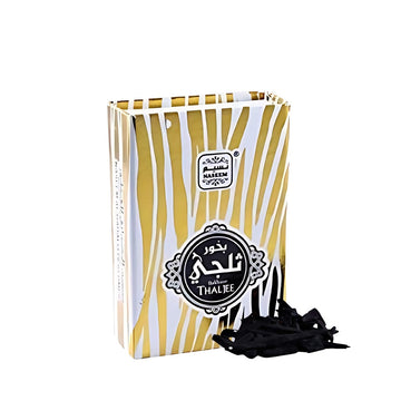 Thaljee White Non Alcoholic Bakhoor Muattar  20 GM - Hard Box Collection By Naseem