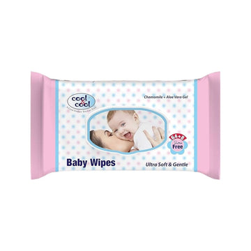 With Chamomile & Aloe Vera Gel Baby Wipes  (64Pcs+8Free) -  By Cool&Cool